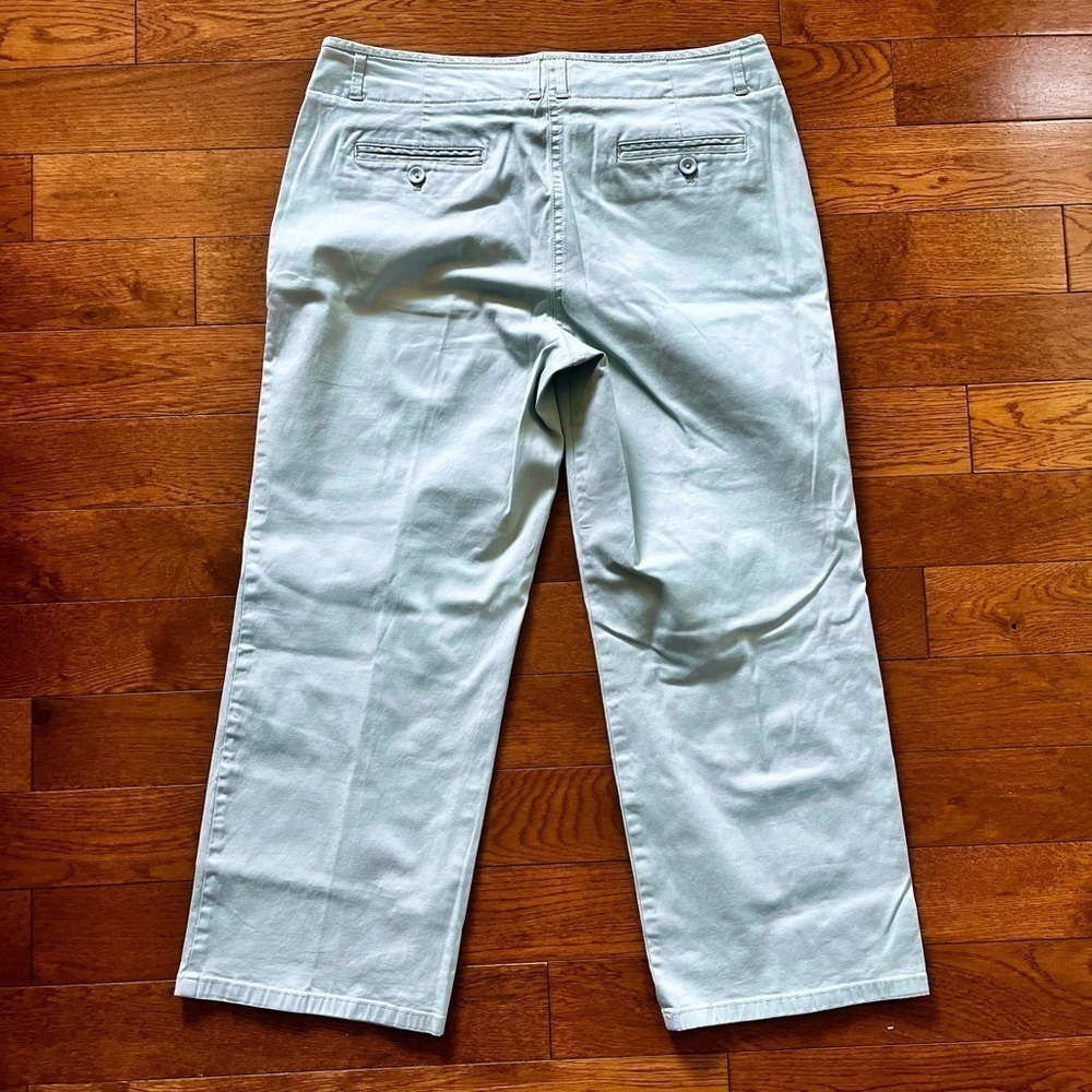 TALBOTS pale mint green signature slim crop pants - Picture 3 of 9